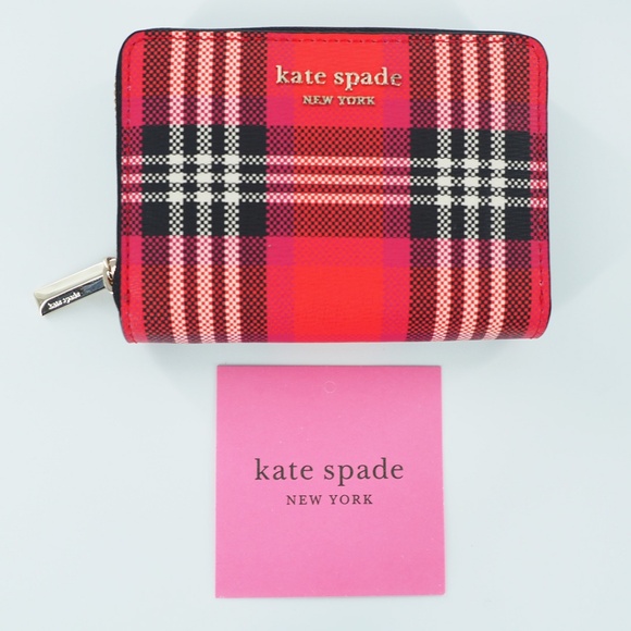 Kate Spade New York Smile Foliage Plaid Small Shoulder Bag & Wallet Set - Picture 6 of 9